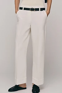 PANTALON AVEC CEINTURE ET BAS À REVERS