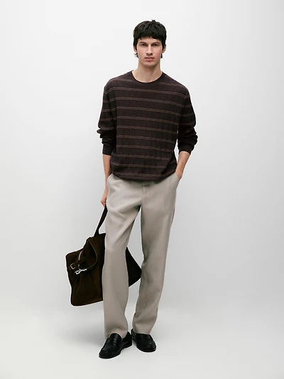 Tapered fit linen pants