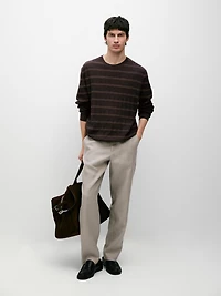 Tapered fit linen pants