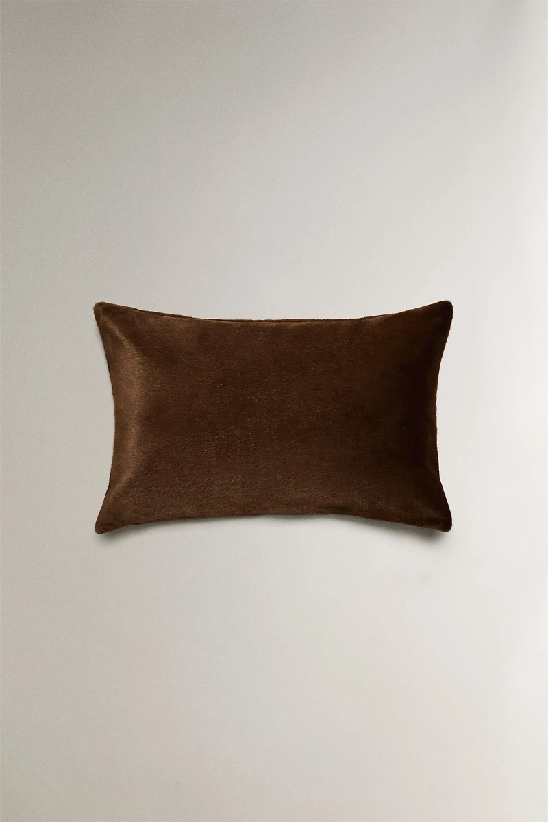 FAUX FUR THROW PILLOW COVER
