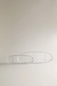PLAT OVALE VERRE RELIEF