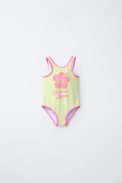2-6 YEARS/ HIBISCUS FLOWER SWIMSUIT