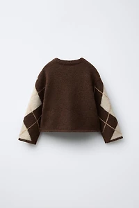 ARGYLE KNIT CARDIGAN