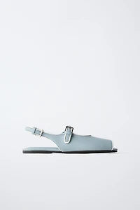 SLINGBACK BALLET FLATS WITH PIPING