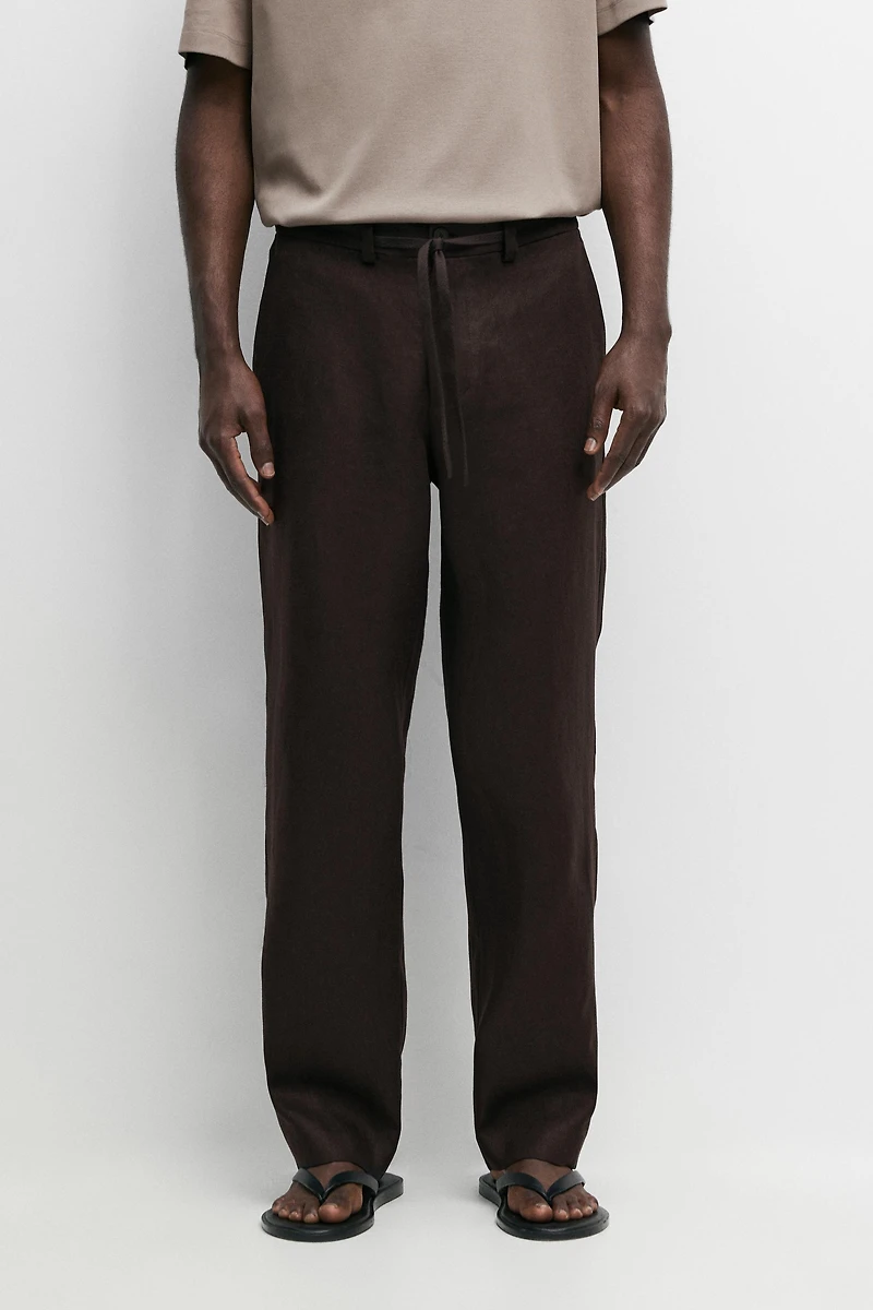 Total look 100% linen pants