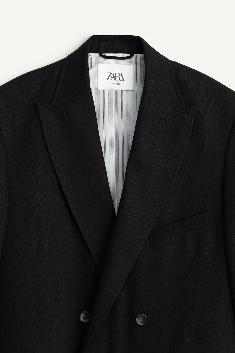 LINEN - LYOCELL DOUBLE BREASTED SUIT JACKET
