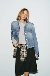 LONG PLAID PLEATED SHORTS