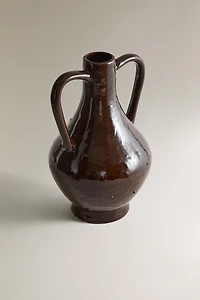 BROWN CERAMIC VASE