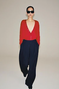 EXTRA SOFT 100% WOOL V-NECK JACKET
