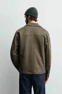 FAUX SUEDE OVERSHIRT