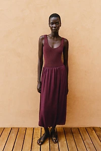 PUFFED MIDI SKIRT