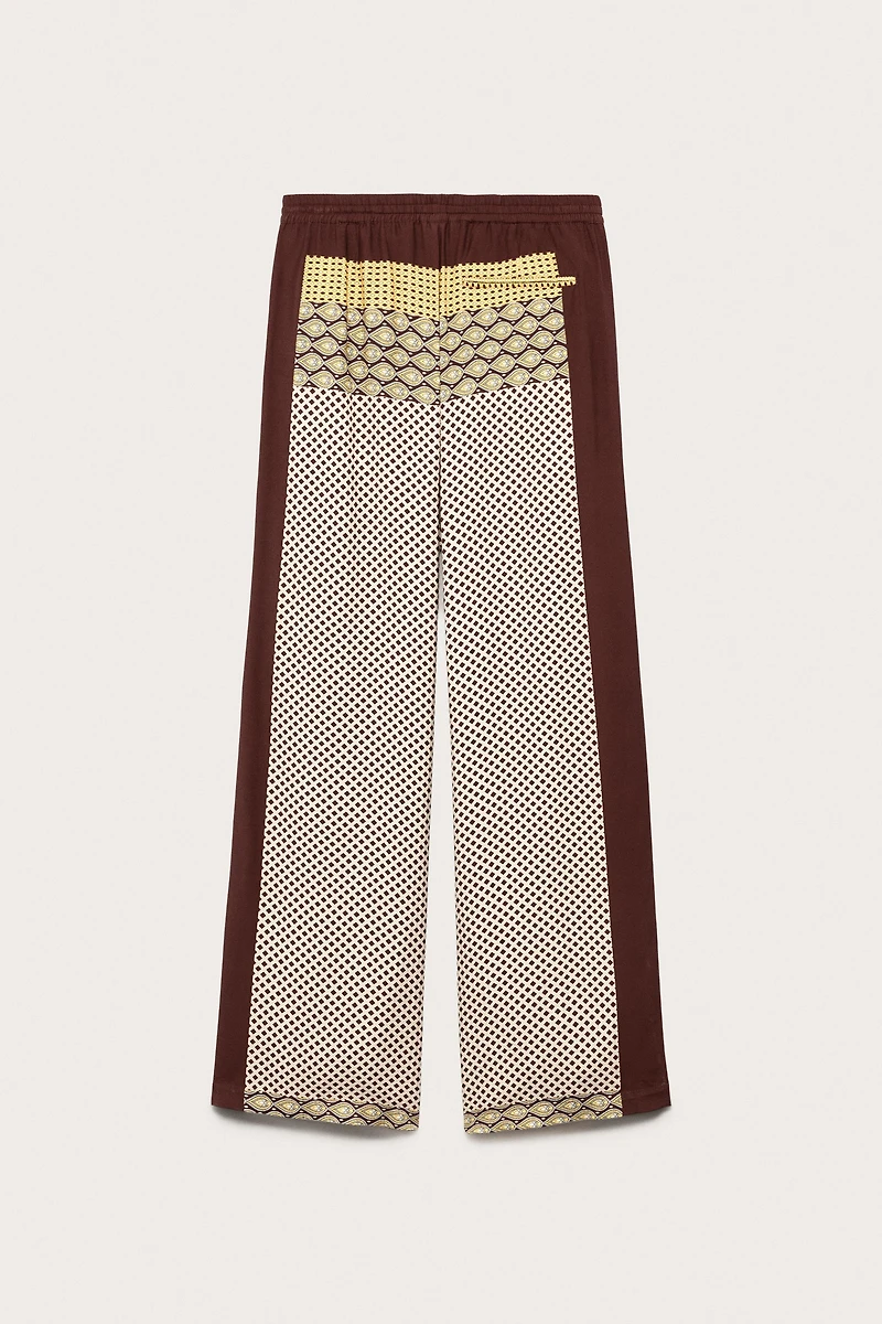 LIMITED EDITION MIXED PRINT FLOWY PANTS