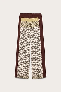 LIMITED EDITION MIXED PRINT FLOWY PANTS