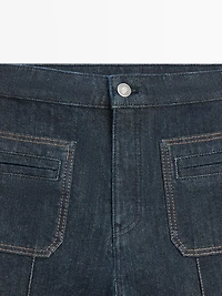 Flare fit high-waist jeans with pockets