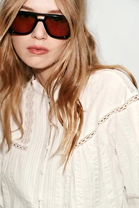 LACE AND PINTUCK SHIRT