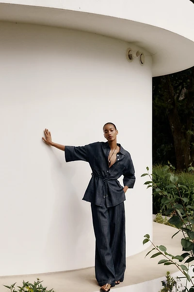 LINEN SAFARI SHIRT