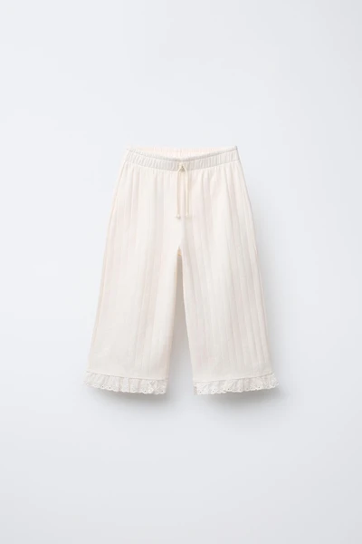 SWISS EMBROIDERED JACQUARD PANTS