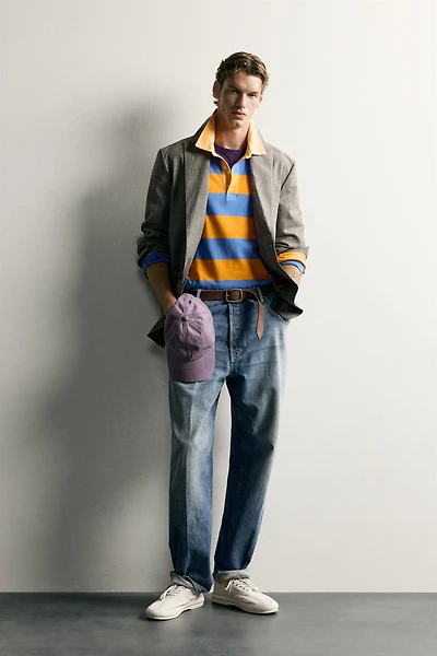 100% WOOL RELAXED FIT PLAID BLAZER