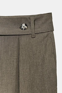 PLEATED BELTED PANTS