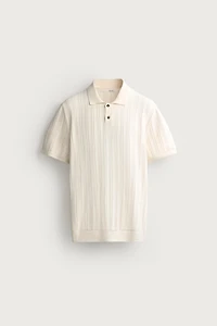 POLO EN MAILLE STRUCTURÉE AJOURÉE
