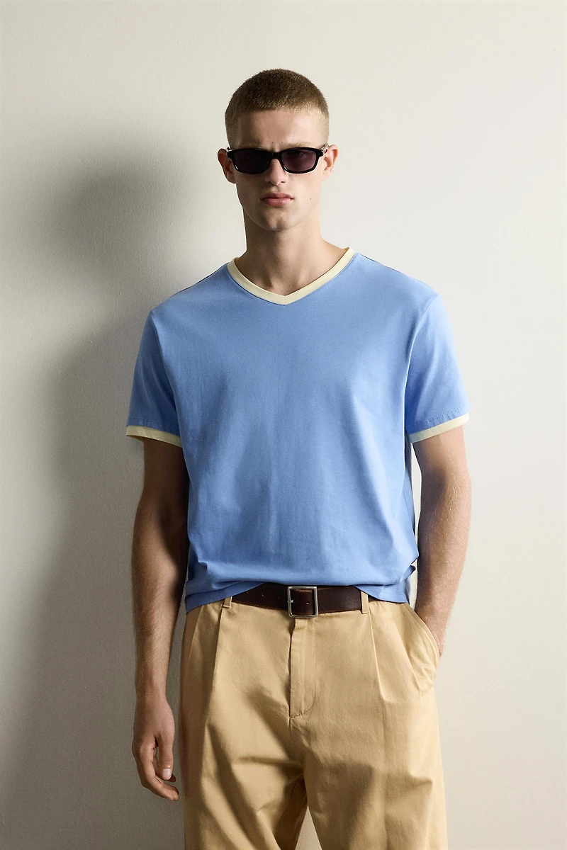 V-NECK RINGER T-SHIRT