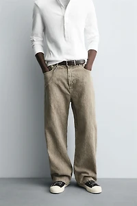 WASHED PRINT BAGGY FIT PANTS