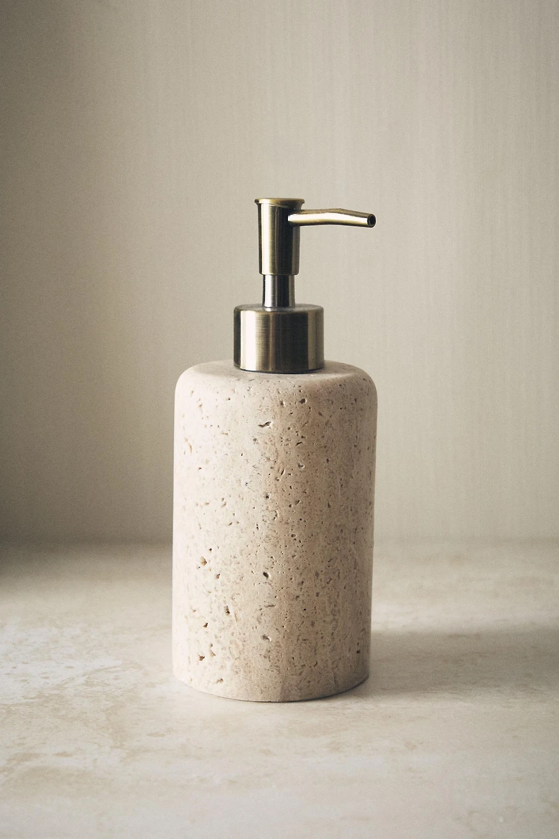 BEIGE MARBLE SOAP DISPENSER