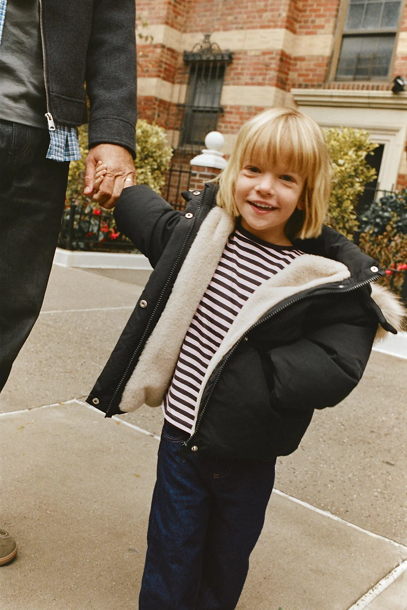 WOVEN STRIPE EMBROIDERED HEART T-SHIRT