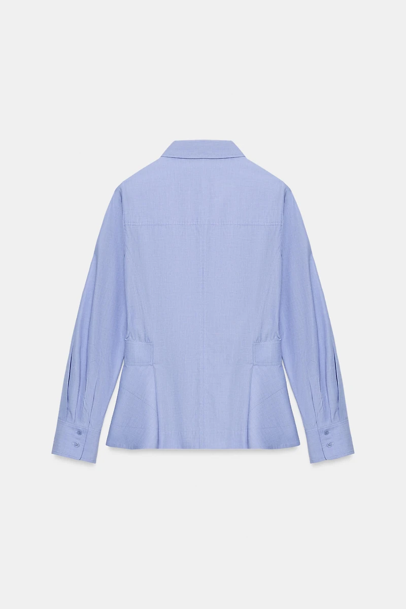 ZW COLLECTION PEPLUM POPLIN SHIRT
