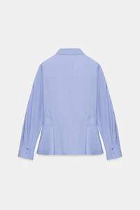 ZW COLLECTION PEPLUM POPLIN SHIRT