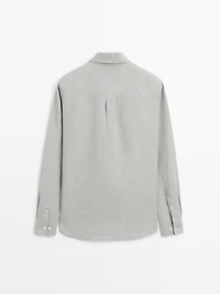 100% linen regular fit shirt with pocket
