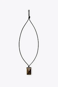 LEATHER CORD STONE NECKLACE