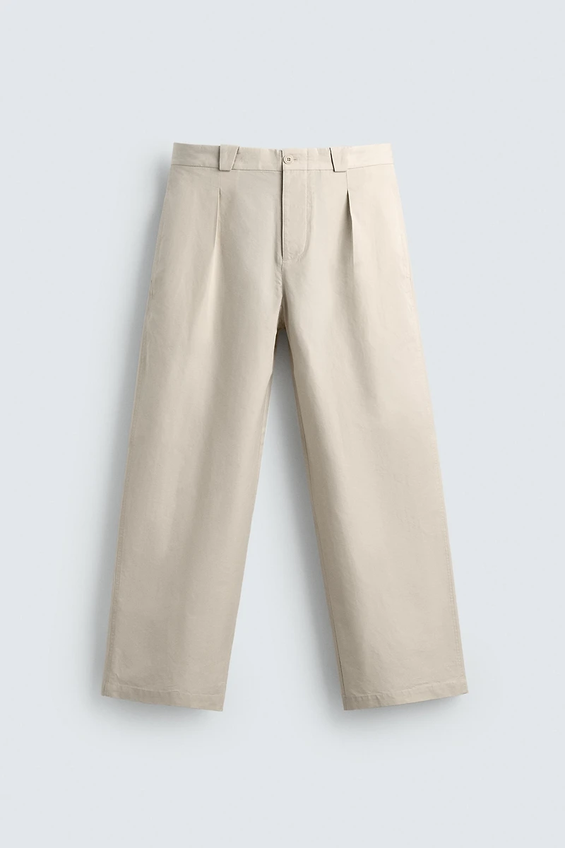 COTTON - LYOCELL STRAIGHT FIT PANTS