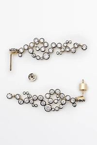 Spiral rhinestone dangle earrings