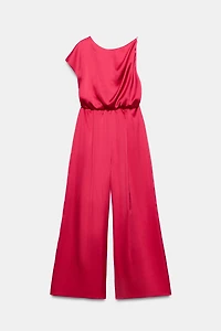 SATIN EFFECT ASYMMETRICAL JUMPSUIT