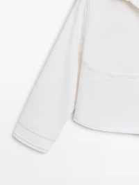 Denim jacket with contrast seam