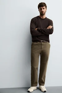STRAIGHT FIT TWILL PANTS