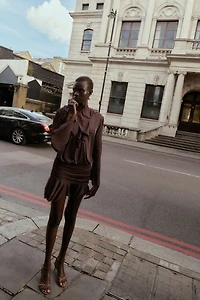 SHORT RUFFLED DRESS