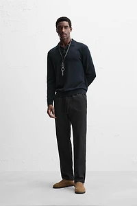 RELAXED FIT COTTON LINEN PANTS