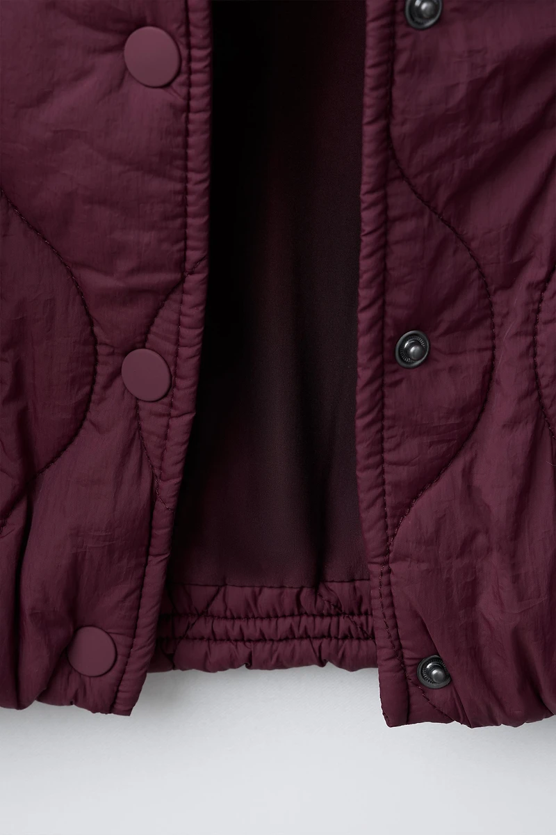 EMBROIDERED BEAR HOODED PUFFER JACKET