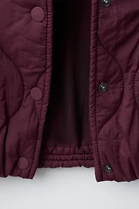 EMBROIDERED BEAR HOODED PUFFER JACKET