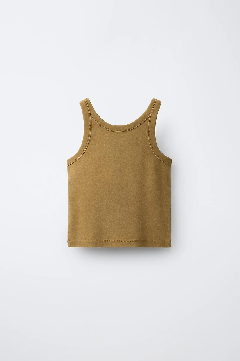 WASHED EFFECT RIB TOP