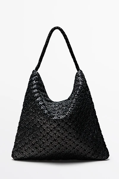 Braided nappa leather bag