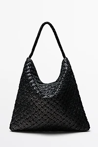 Braided nappa leather bag