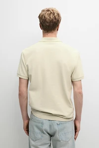 Polo en coton piqué micro-texturé