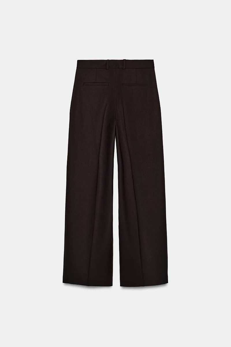 PLEATED STRAIGHT LEG PANTS