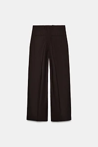PLEATED STRAIGHT LEG PANTS
