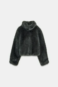 SHORT FAUX FUR TOGGLE COAT