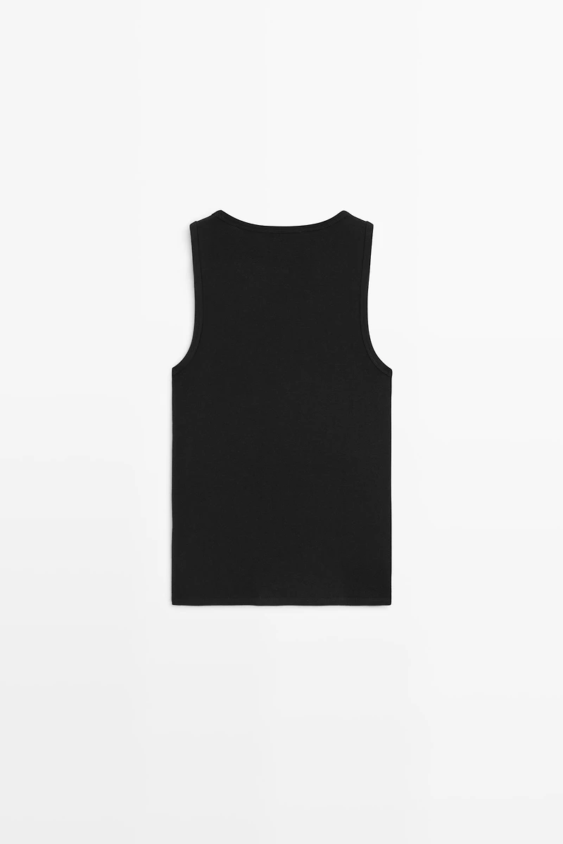 Cotton blend square neck top