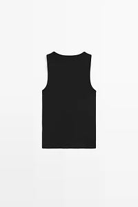 Cotton blend square neck top
